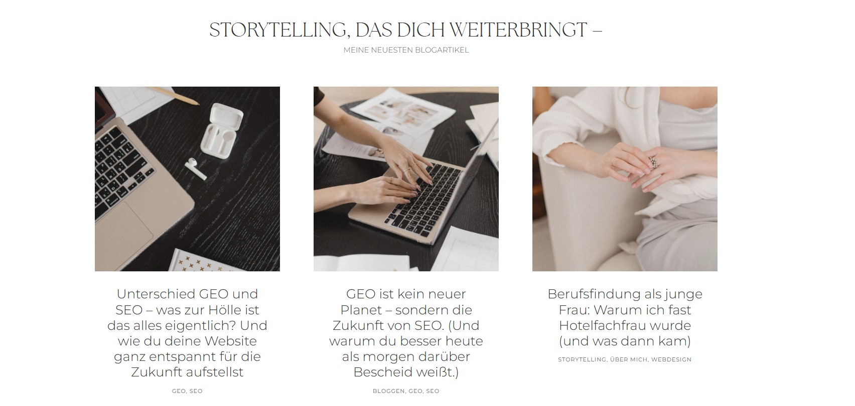 Welche Inhalte sollten auf meiner Homepage stehen-blog Beispiel für Abschnitt Blog